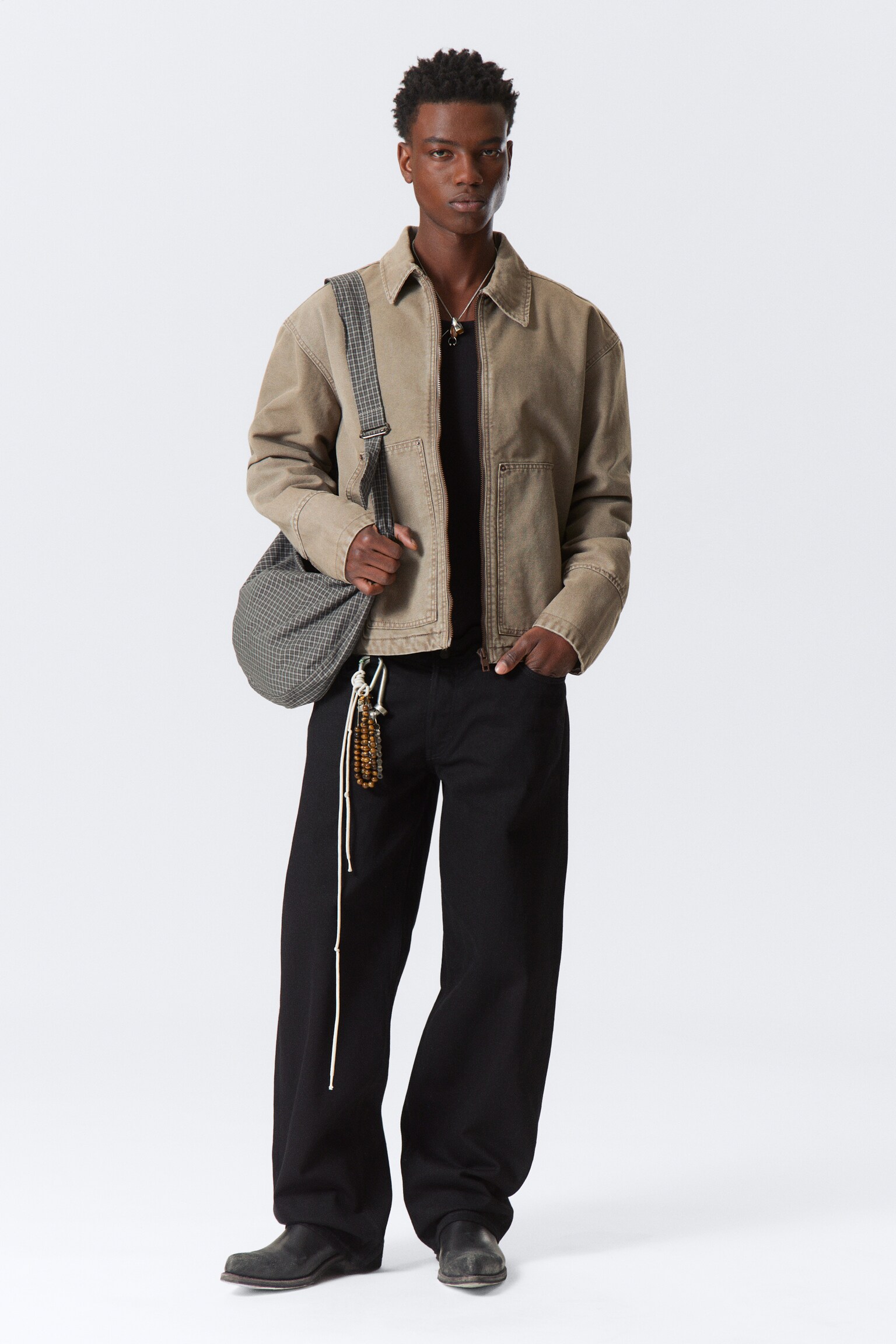 Luźna kurtka utility - Dusty Mole/Washed Black/Ciemna zieleń khaki - 6