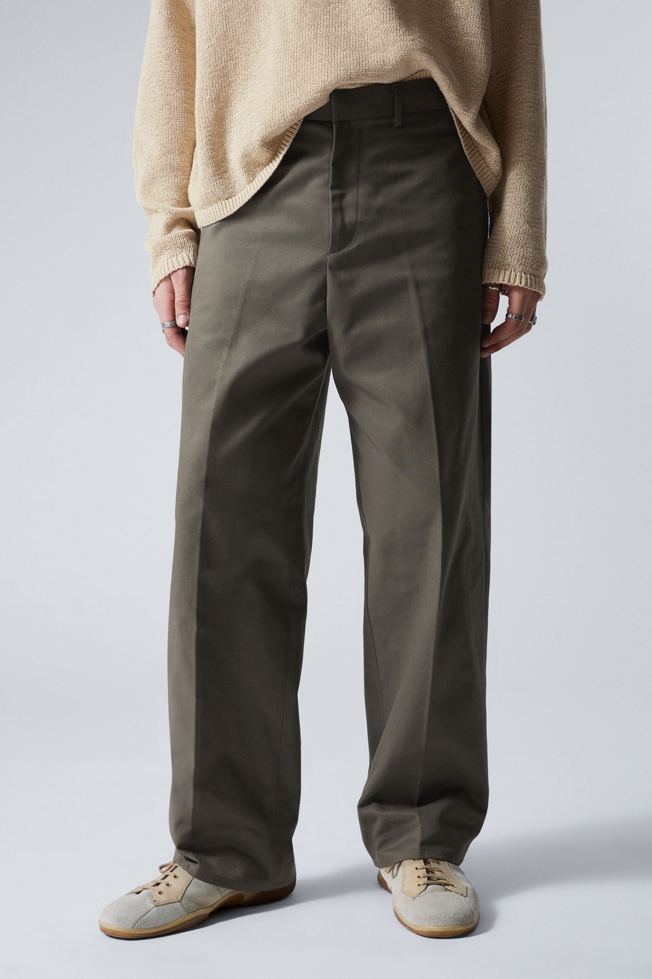 #58534F - Relaxed Fit Twill Suiting Trousers - 2