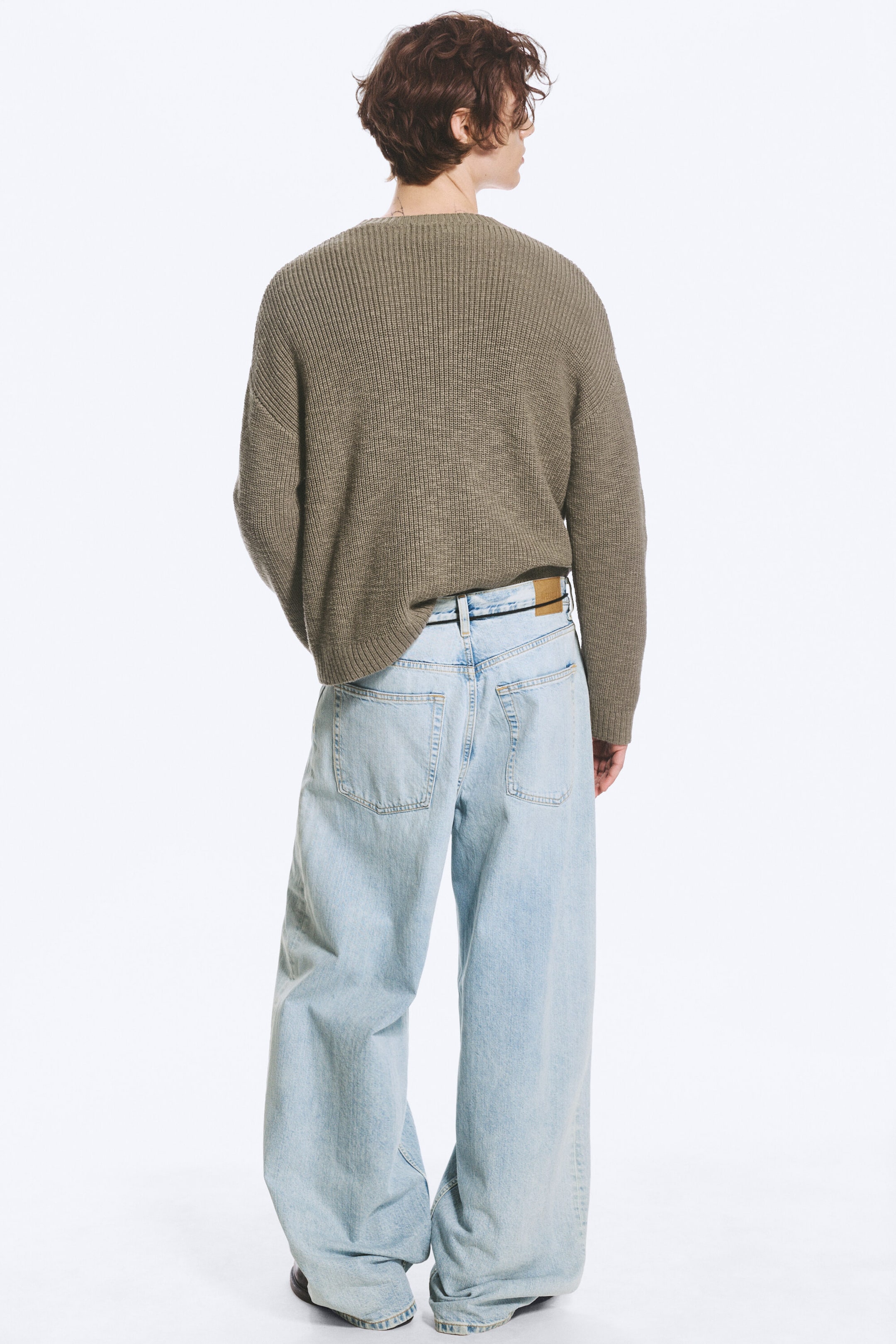 Dream Blue - Light Blue - Astro Mid Rise Loose Baggy Unisex Jeans - 3