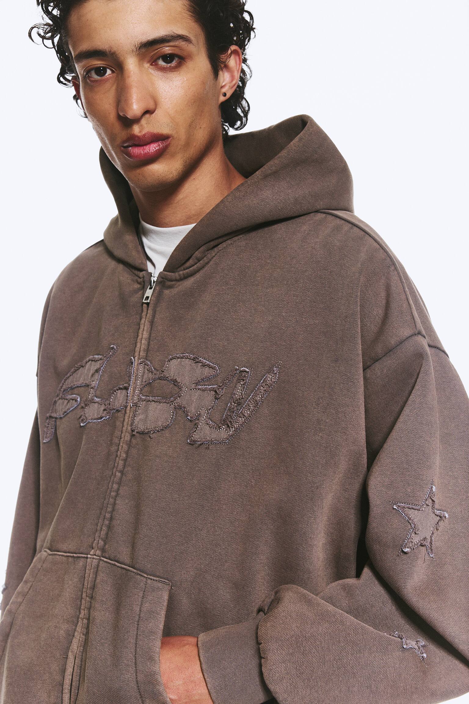 Loose Graphic Zip Hoodie - Dark Mole - Flow - 4