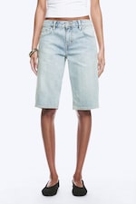 Dream Blue - Light Blue - Atom Low Rise Regular Knee-Length Denim Shorts - 1