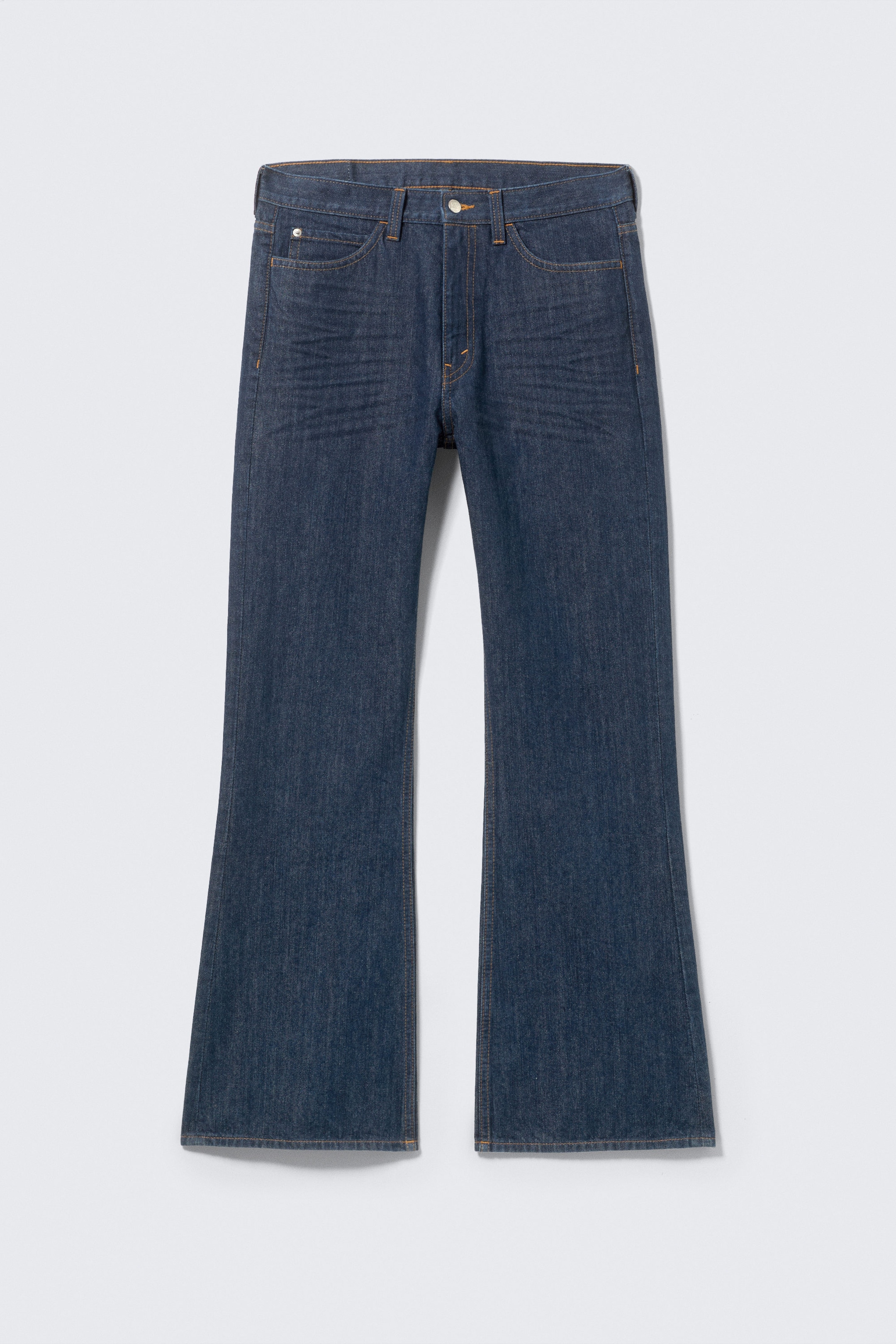 Blue Rinse - Dark Blue - Boo Bootleg Low Rise Regular Bootcut Jeans - 4