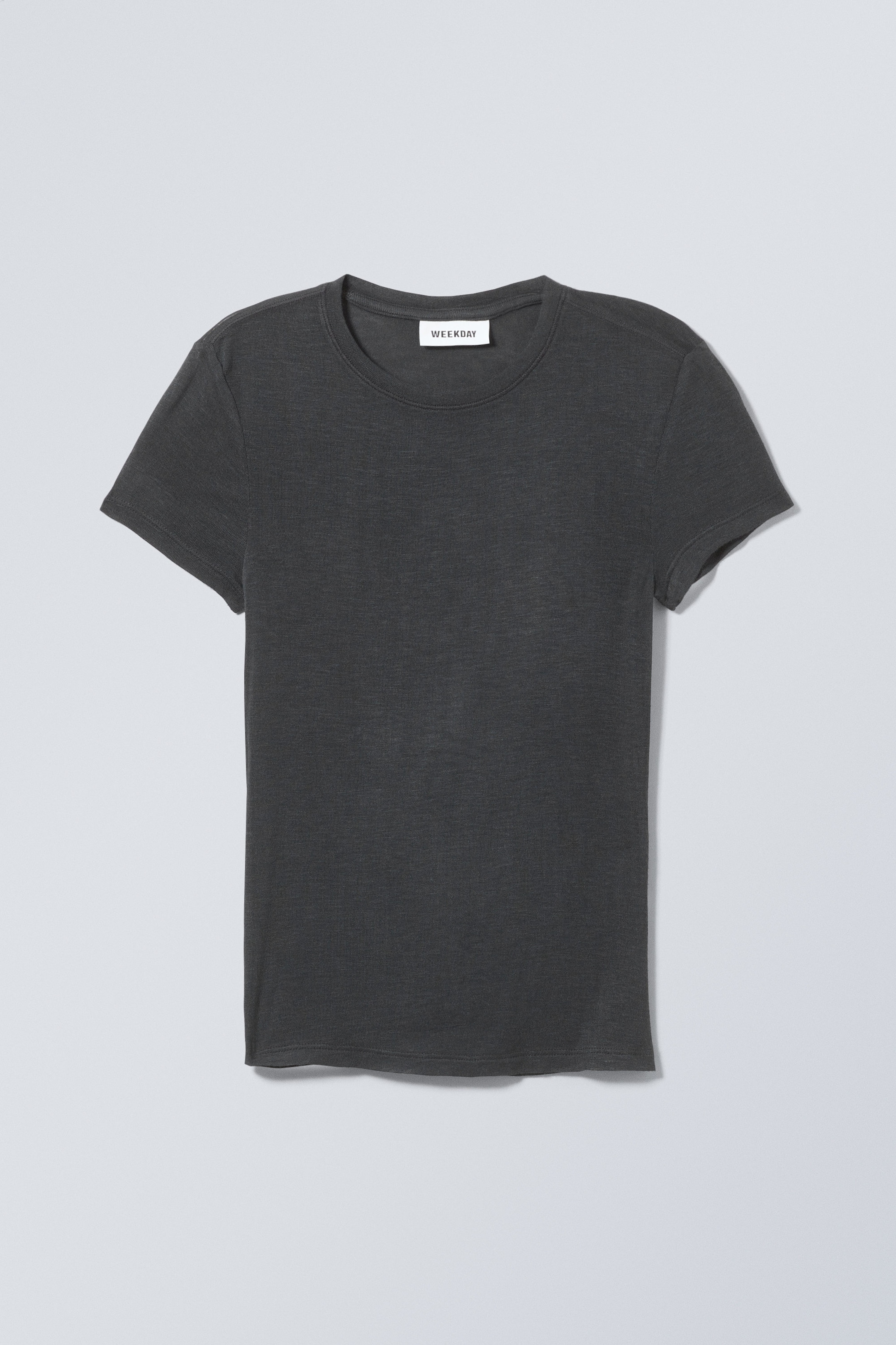 Off Black - Soft Sheer Fitted T-shirt - 0