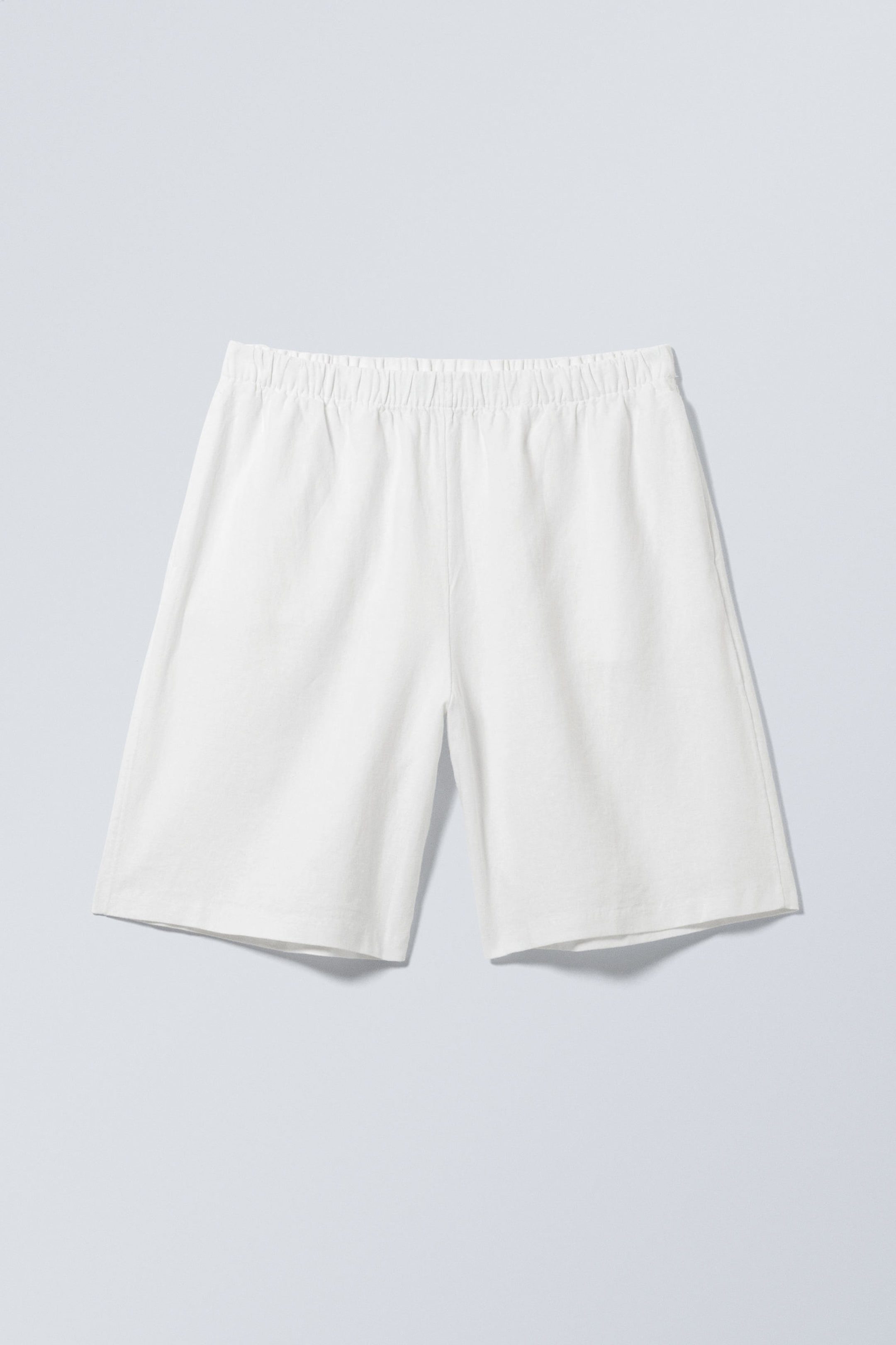 White - Relaxed Linen Blend Shorts