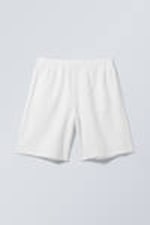 White - Relaxed Linen Blend Shorts - 0