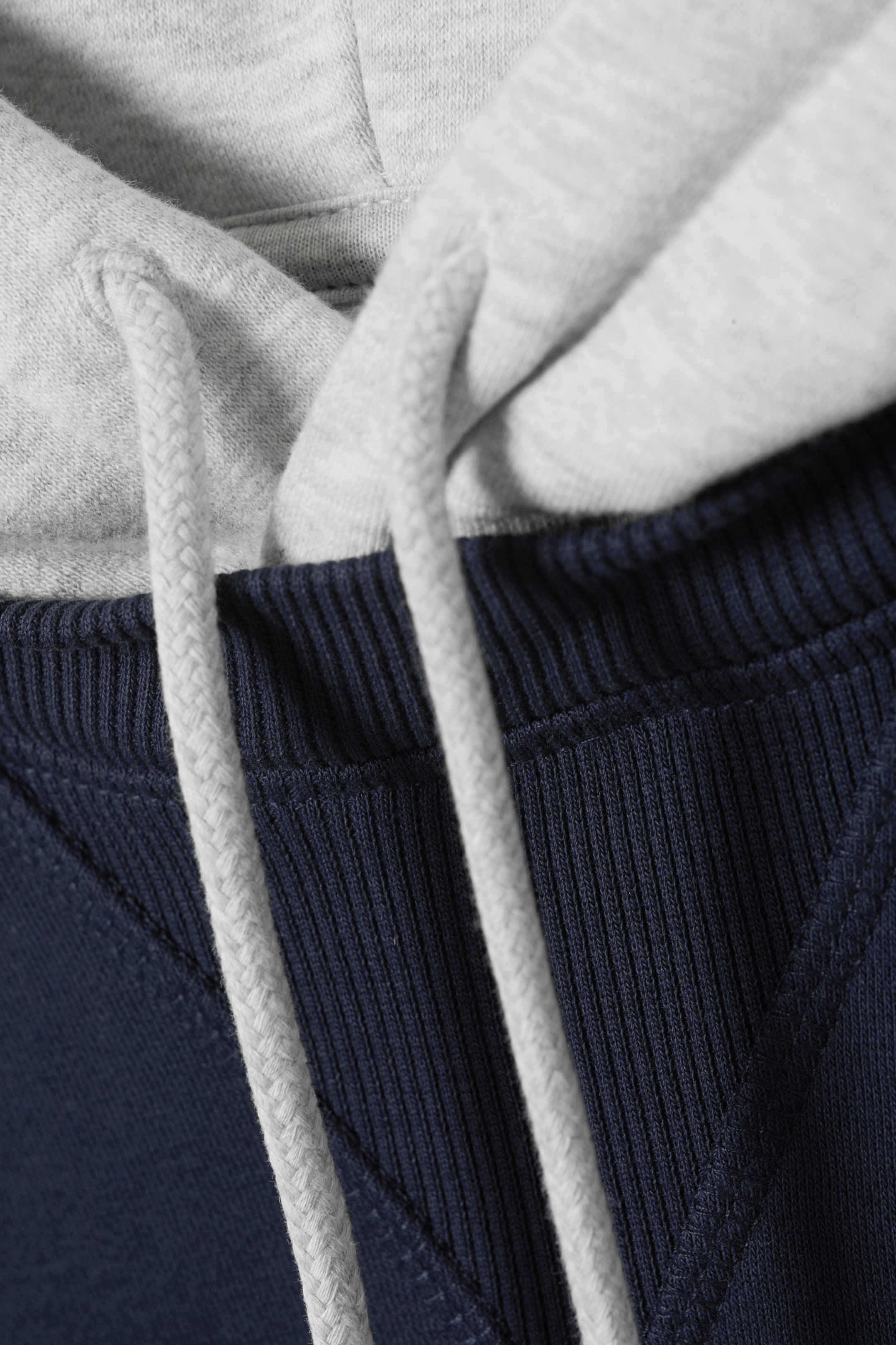 Dark Blue/Grey - Loose Raglan Hoodie - 1