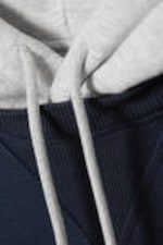 Dark Blue/Grey - Loose Raglan Hoodie - 1