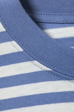 Blue & White Stripe - Loose Boxy Long-Sleeved T-shirt - 4