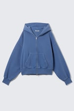Washed Blue - Cropped Boxy Zip Hoodie - 3