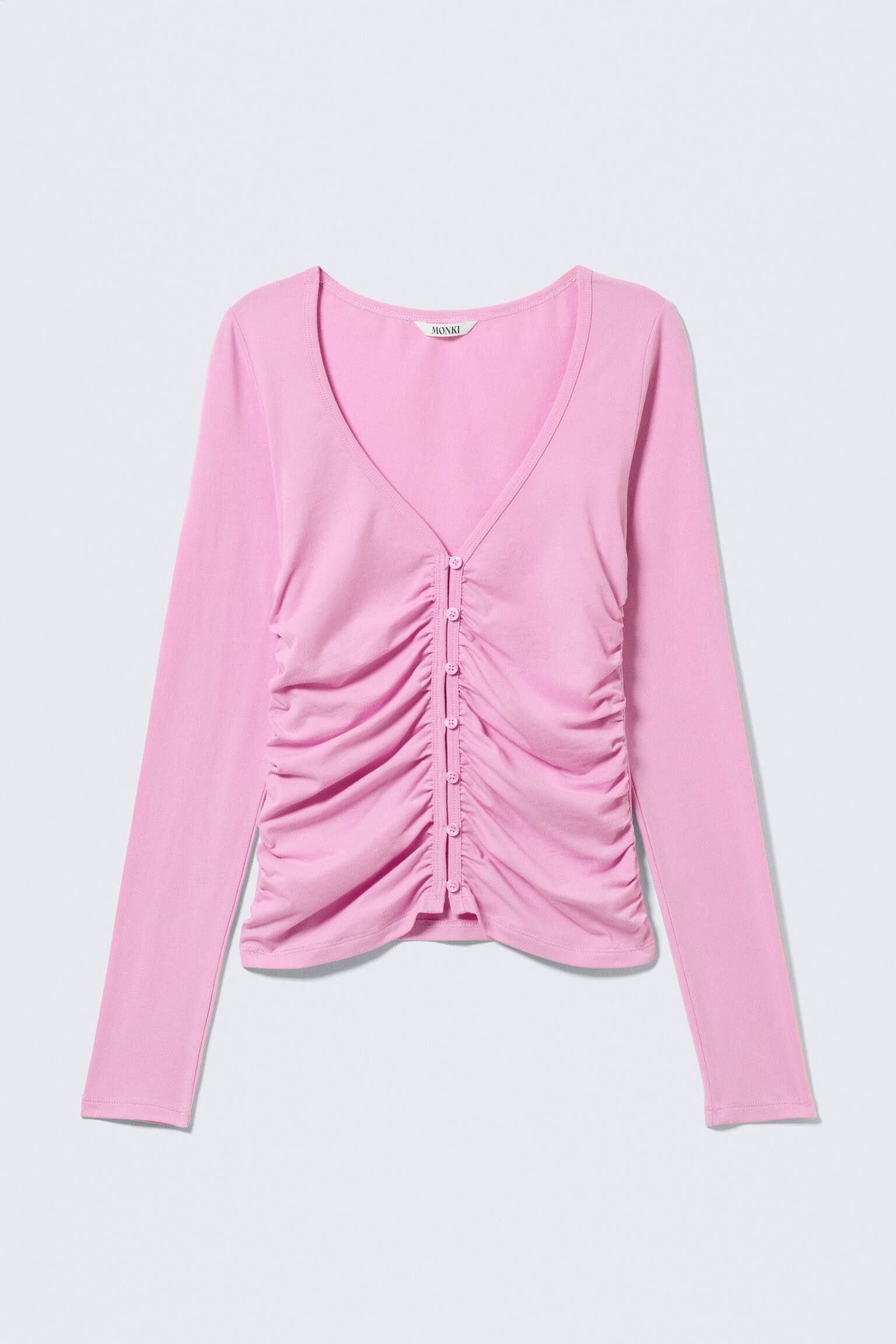 CÁRDIGAN BELLE B RUCHED V-NECK - Rosa/Negro/Blanco - 2