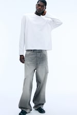 White - Oversized long-sleeved boxy - 1