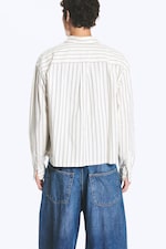 Striped White - Relaxed Boxy Poplin Shirt - 2