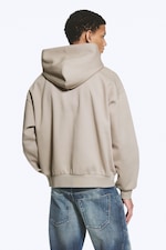 Light Beige - Loose Fit Zip Hoodie - 3