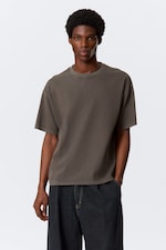 Dark Brown - Loose Boxy T-shirt - 0