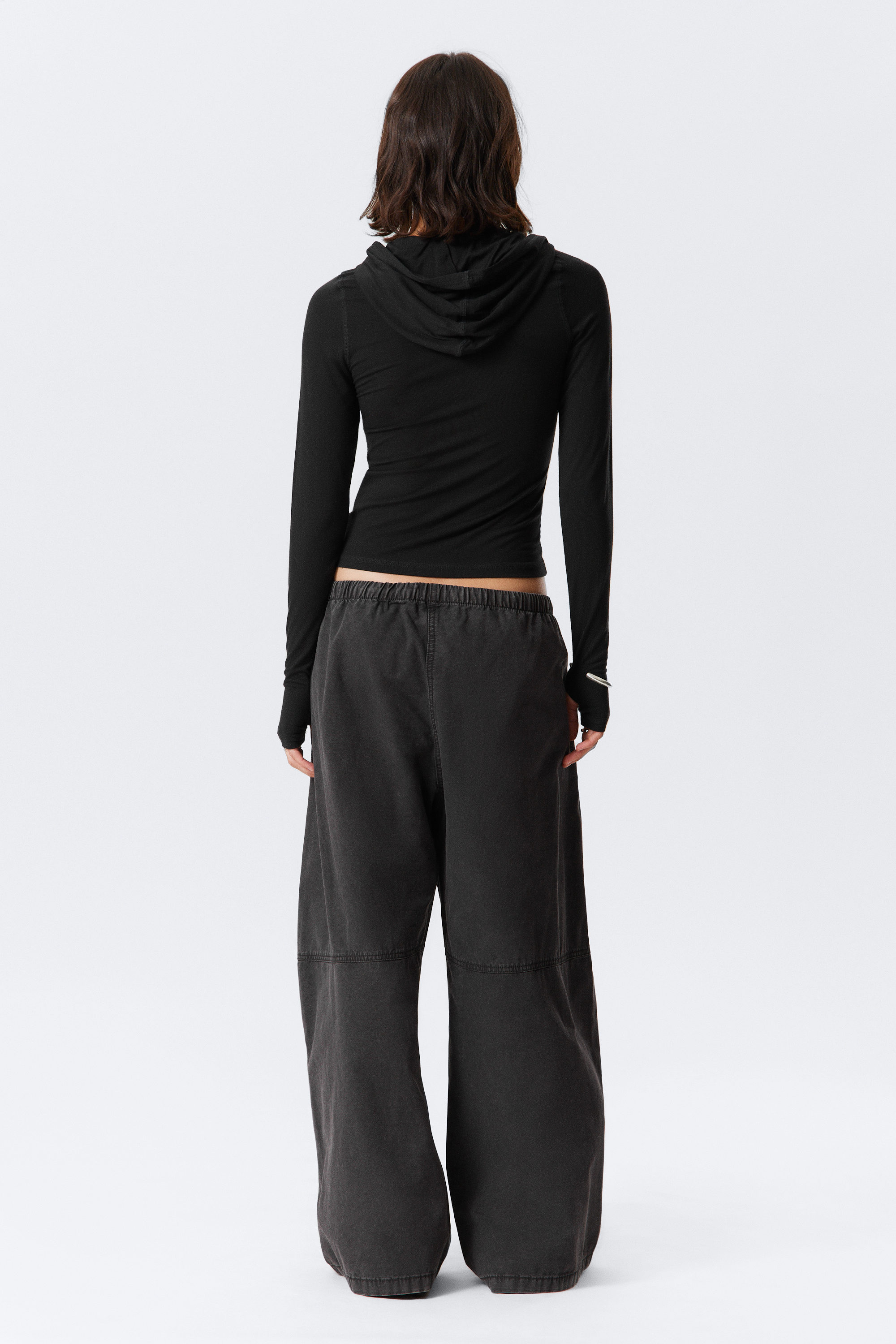 Black - Slim Fit Lyocell Zip Hoodie - 2