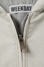 Light Dusty Grey - Loose Hooded Canvas Jacket - 6