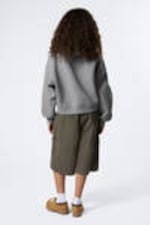 Grey Melange - Oversized Scuba Hoodie - 3