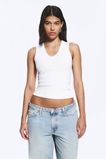 White - 2-pack Ribbed V-neck Tank Top - 0