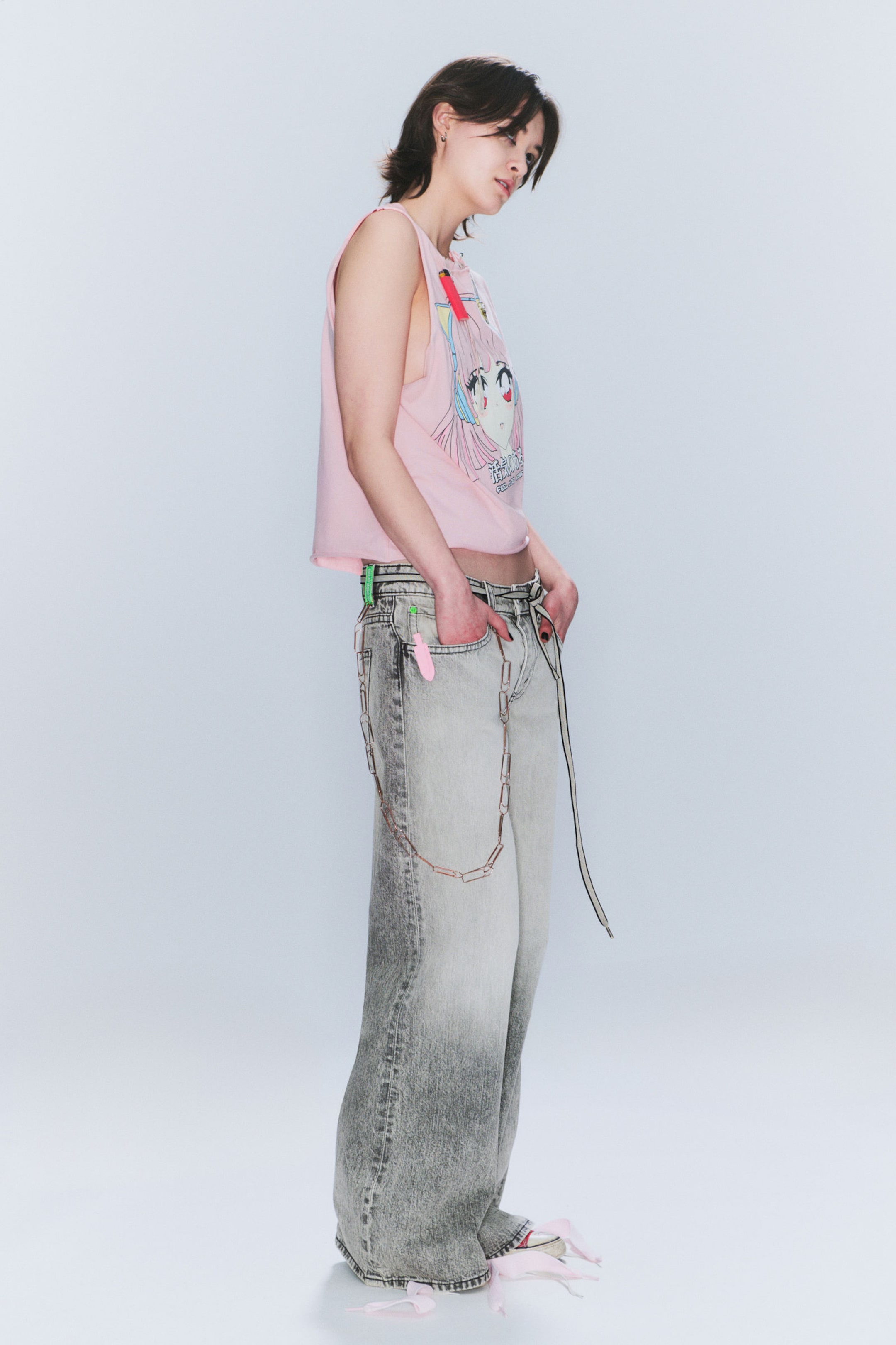 Post Grey - Poser Regular Waist Loose Wide Jeans - 2
