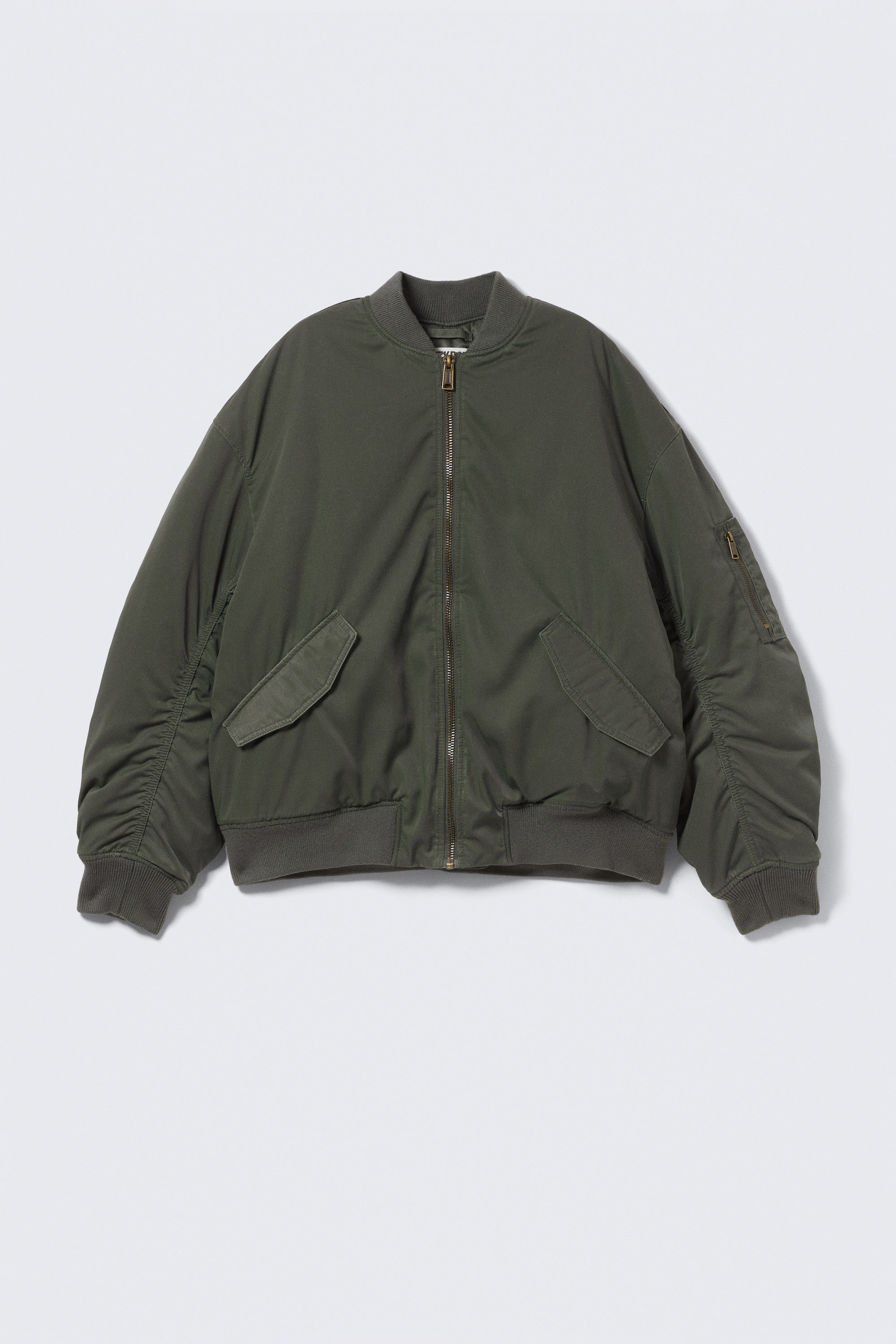 Mörk khakigrön - Oversized bomberjacka i twill - 4