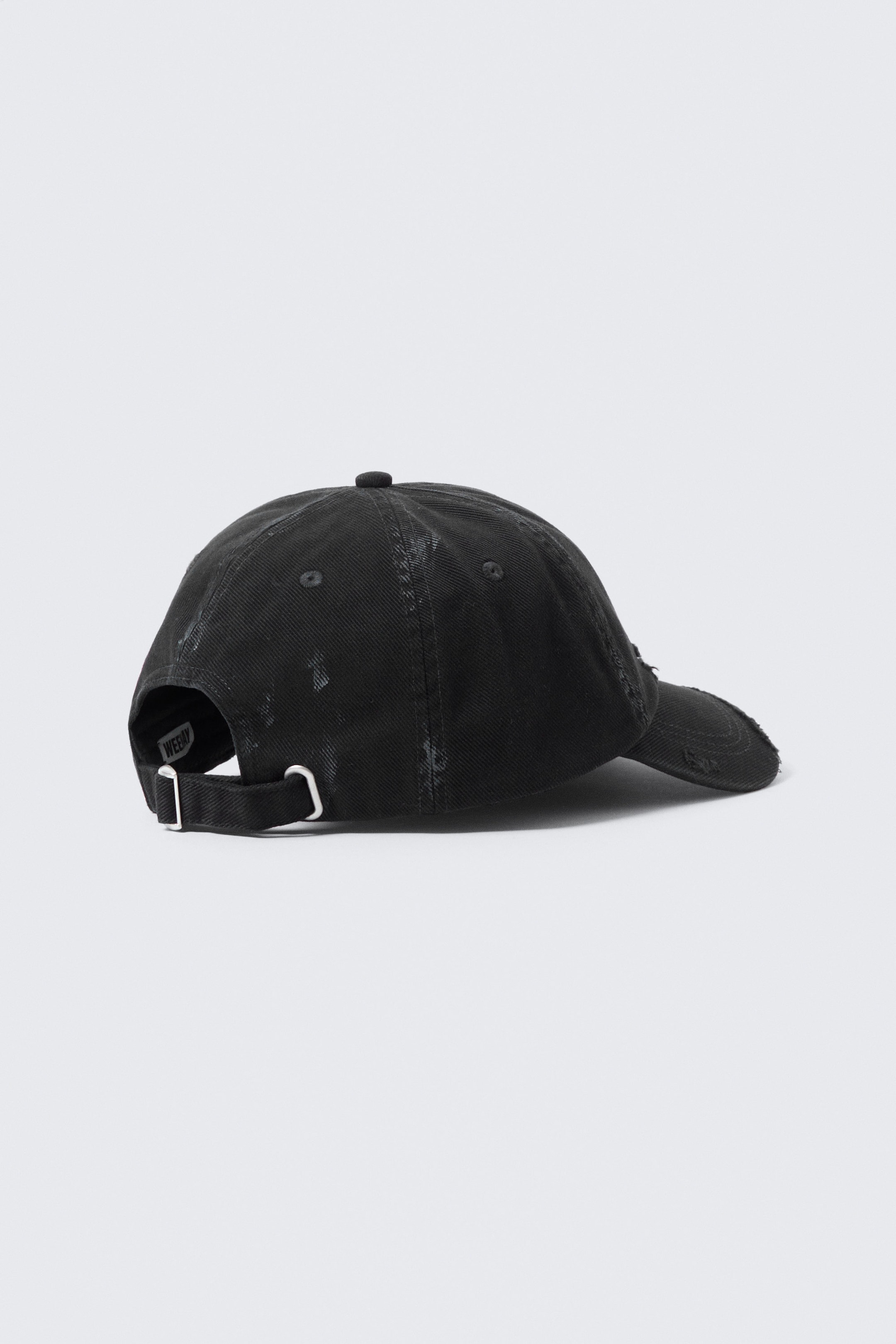 Court noir - Casquette de baseball en toile de coton usée - 2