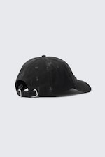 Court noir - Casquette de baseball en toile de coton usée - 1