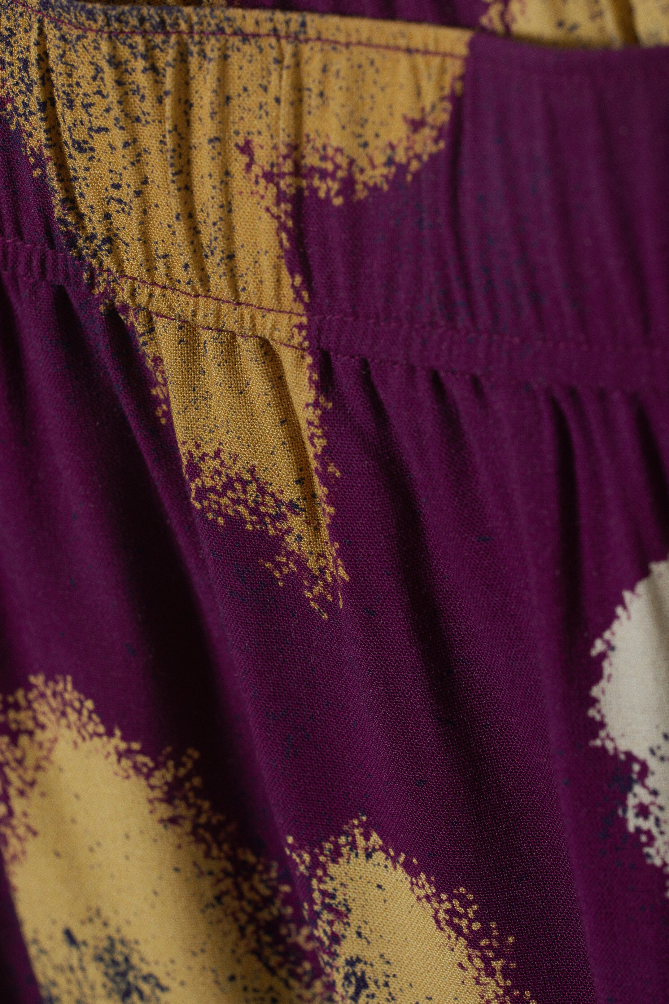 Burgundy Flower Print - Ken Flared Trousers - 1