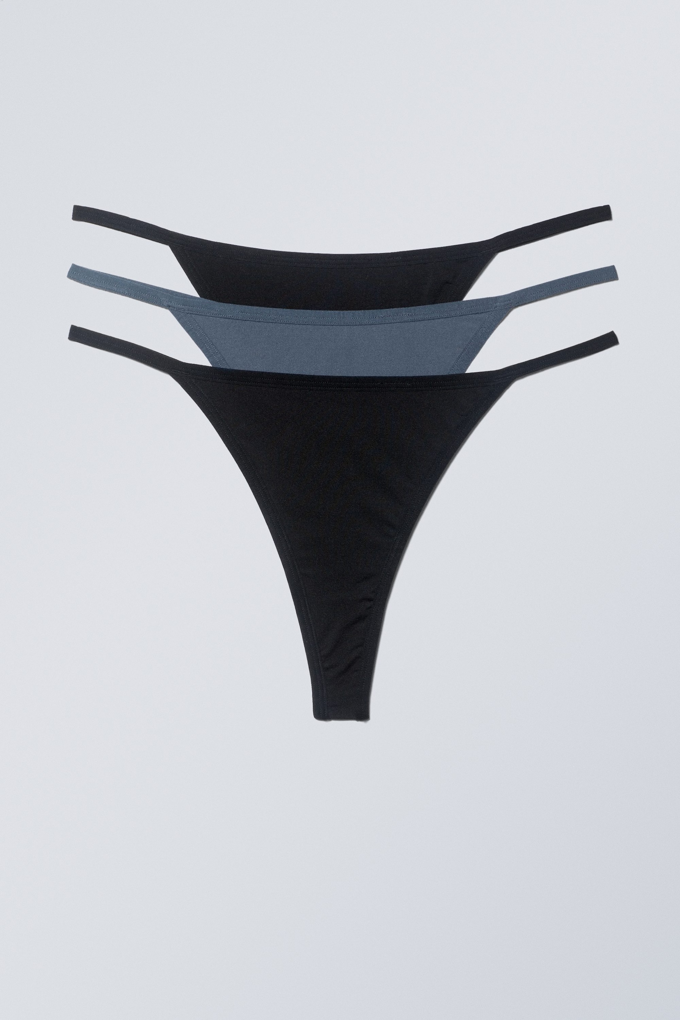 Svart Blå - 3-pack G-string Thong Soul - 0