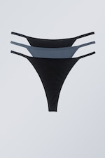 Svart Blå - 3-pack G-string Thong Soul - 0