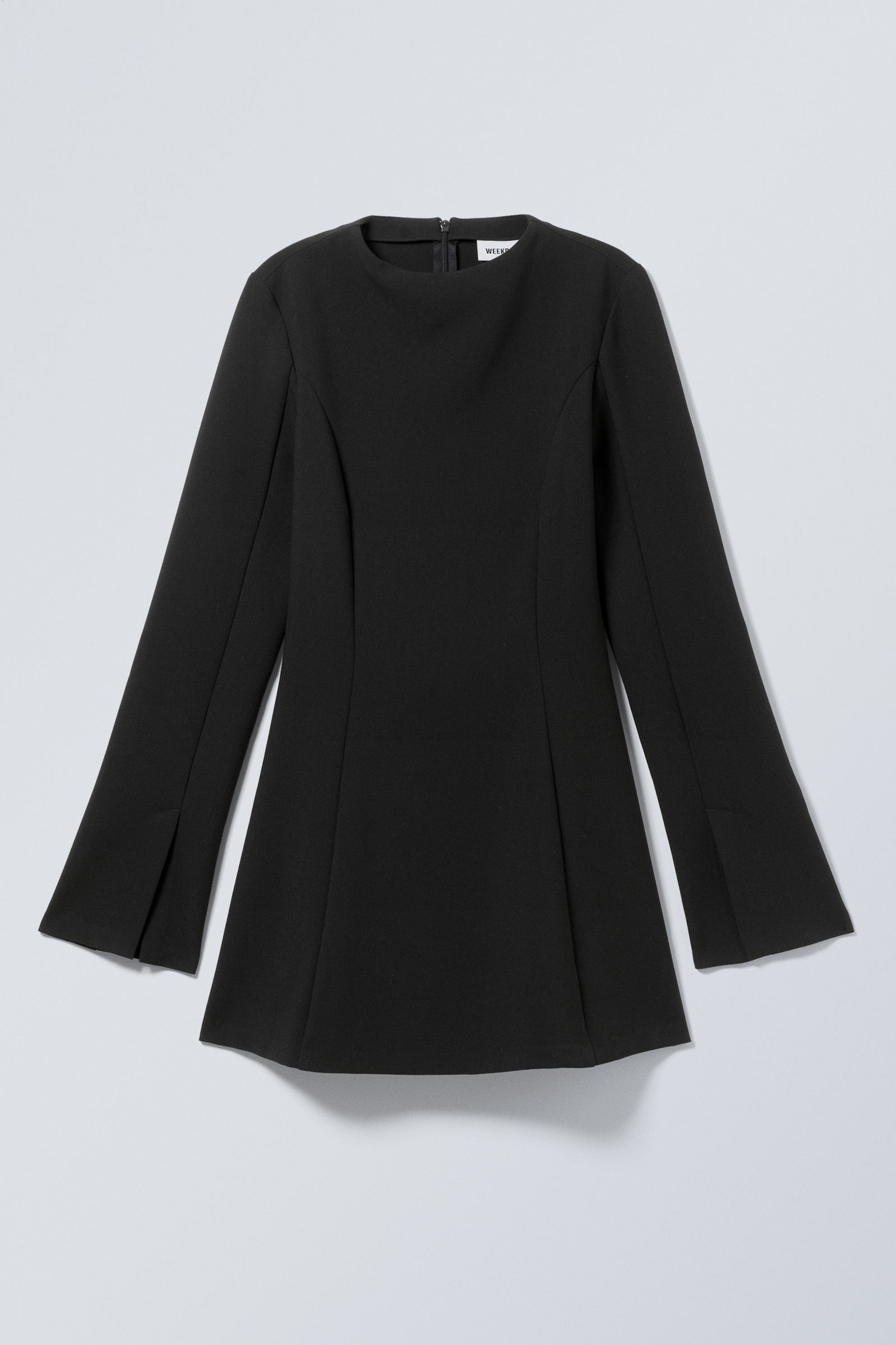 Schwarz - Langärmeliges Minikleid - 1