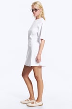 White - Flared Mini T-shirtklänning - 2