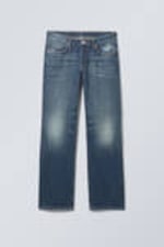 Mine Blue - Medium Blue - Arrow Low Rise Regular Straight Leg Jeans - 0