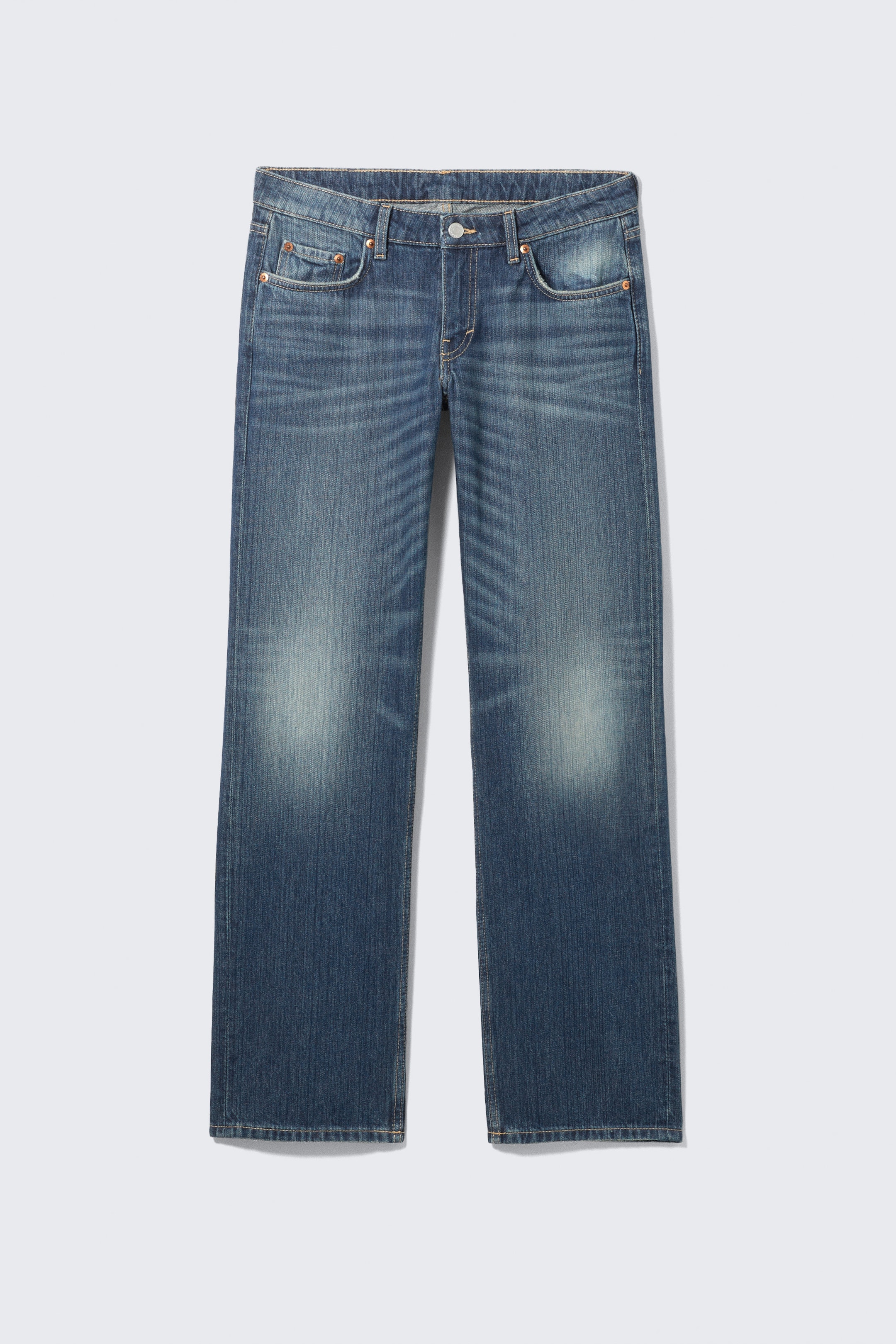 Mine Blue - Mittelblau - Arrow Low Waist Regular Straight Leg Jeans - 1