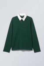 Dark Green - Long-Sleeved Rugby Shirt - 3