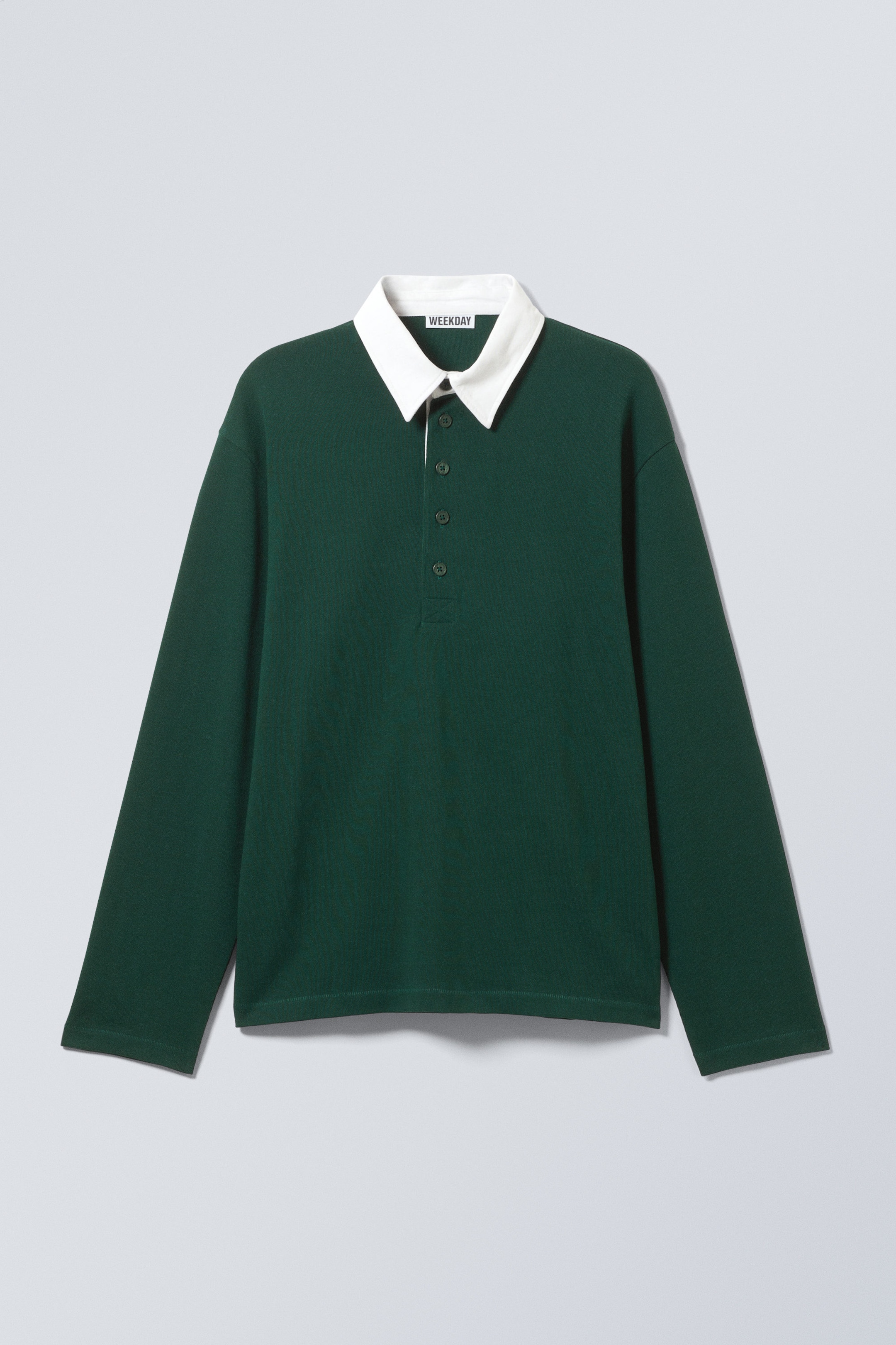 Dark Green - Long-Sleeved Rugby Shirt - 1