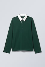 Dark Green - Long-Sleeved Rugby Shirt - 0