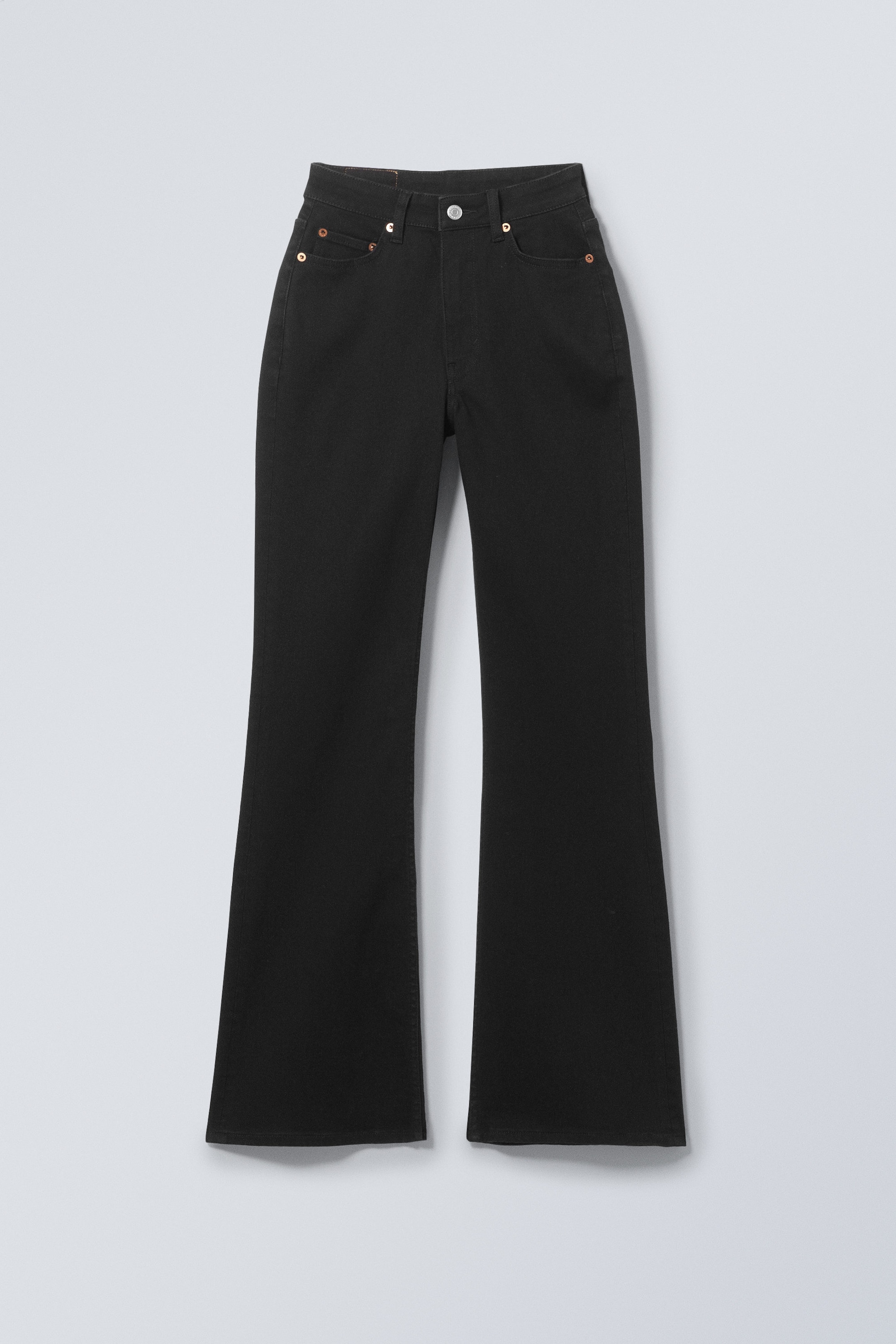 Black Rinse - Black - Glow Curve High Waisted Regular Flared Jeans - 0