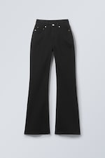 Black Rinse - Black - Glow Curve High Waisted Regular Flared Jeans - 0