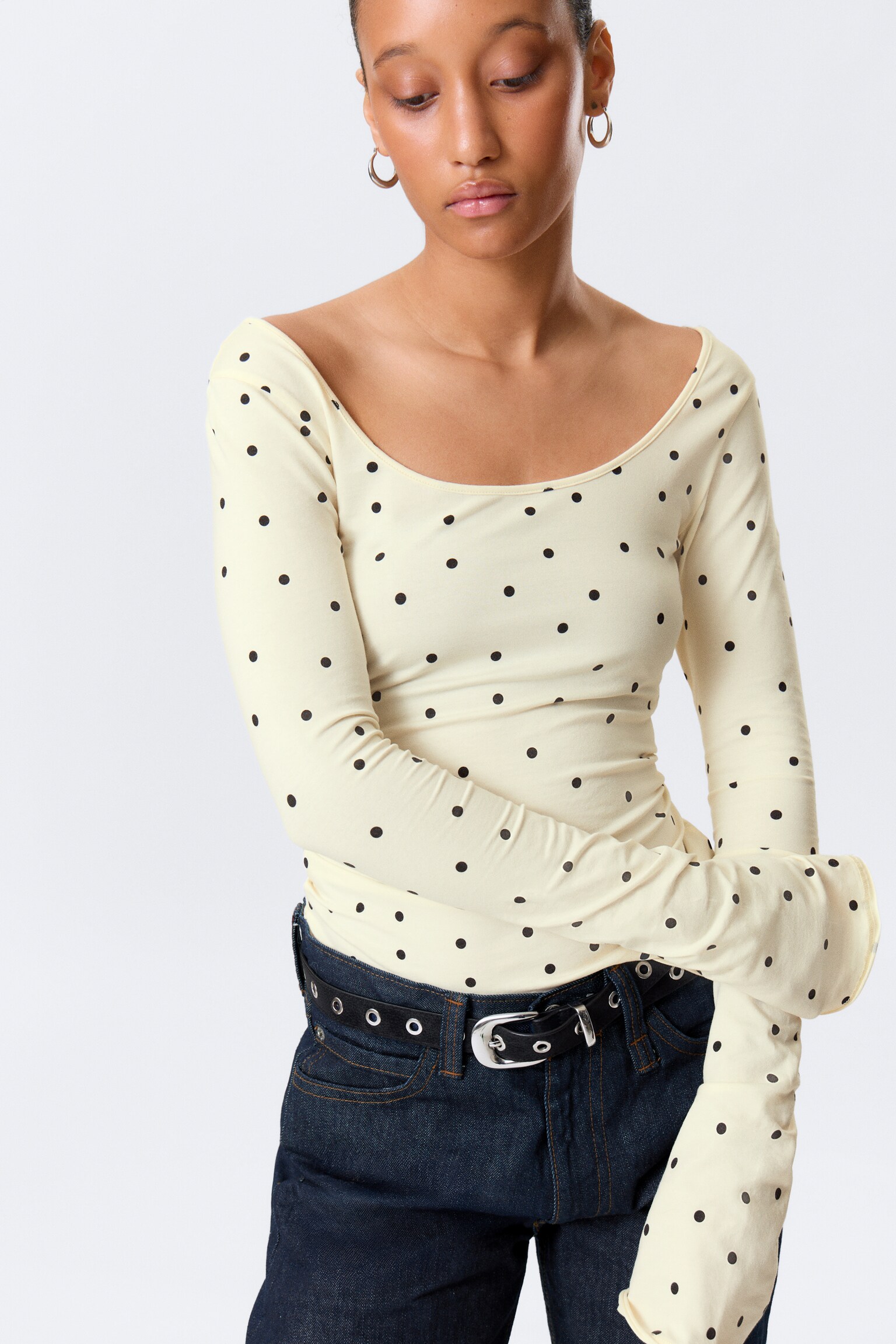 Top Slim Fit à manches longues - Jaune clair - Pois/Rayé beige/noir/Rayures rose clair/marron/Blanc/Noir/Marron foncé/Pink & Bordeaux Stripes/Black & White Stripes - 5