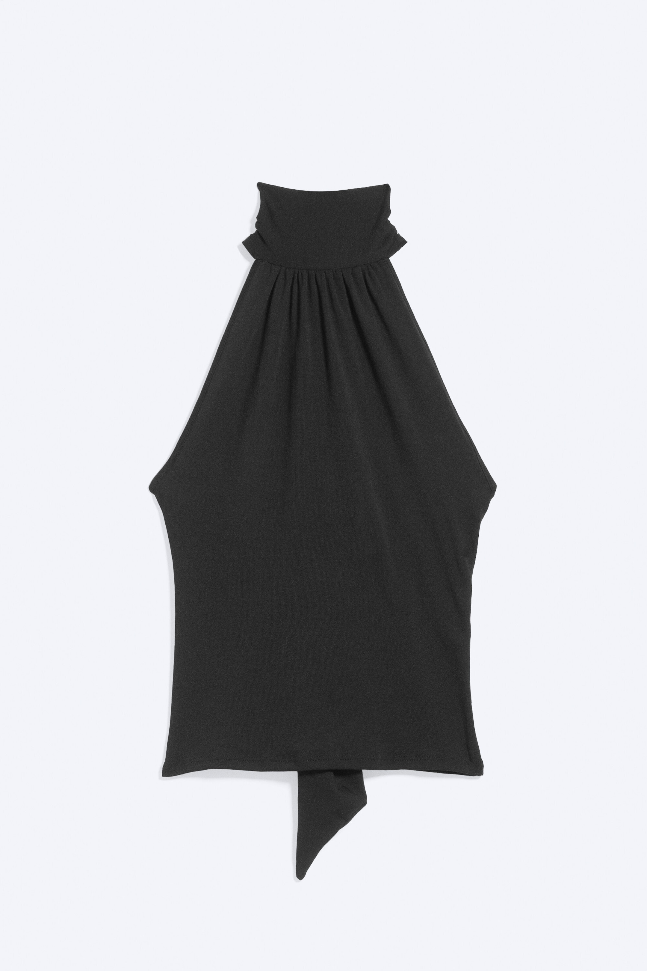 Black - Draped Halterneck Top - 4