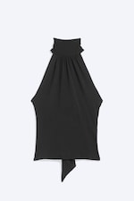 Black - Draped Halterneck Top - 4