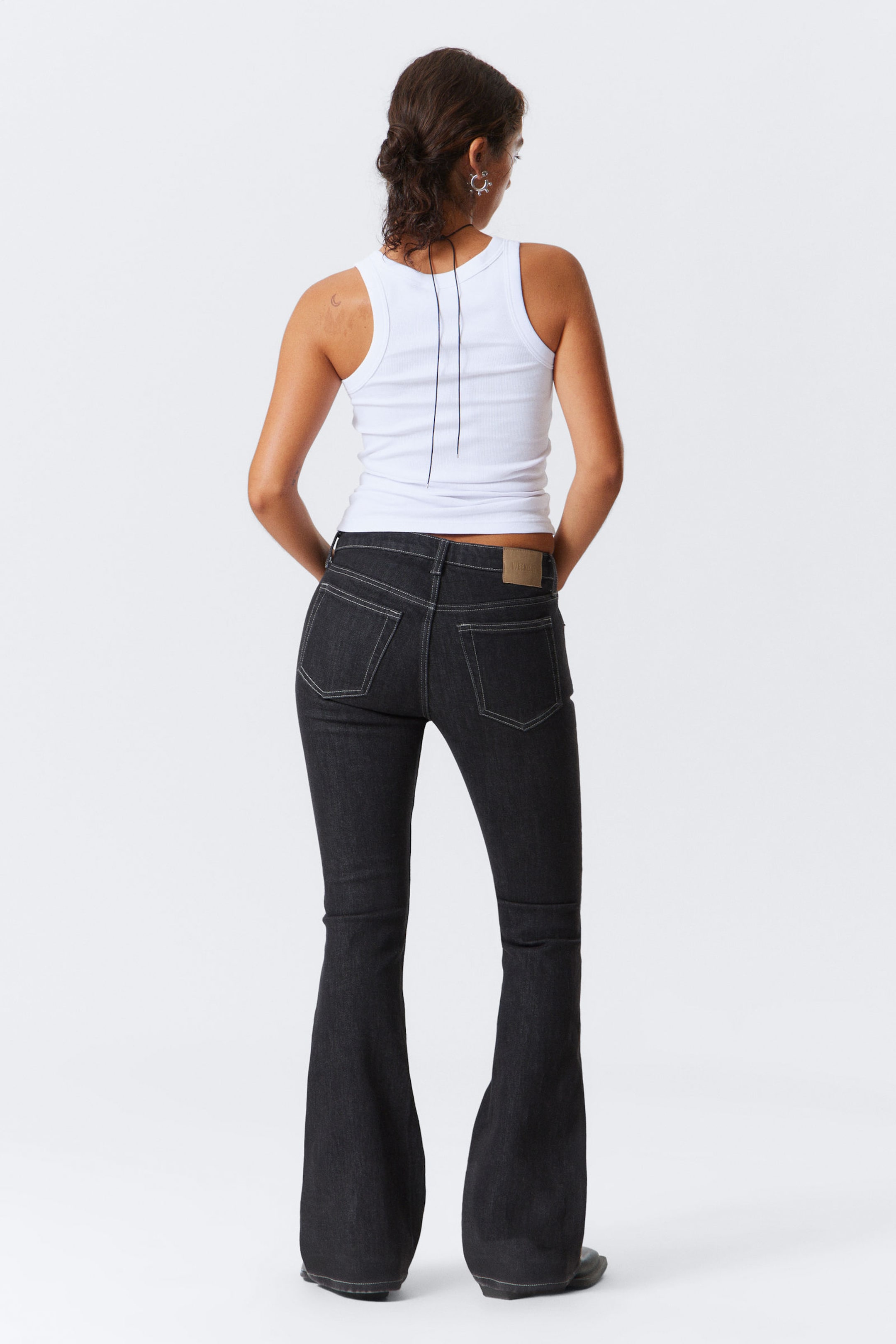 Black Rinse - Schwarz - Flame Low Waist Slim Flared Leg Jeans - 4