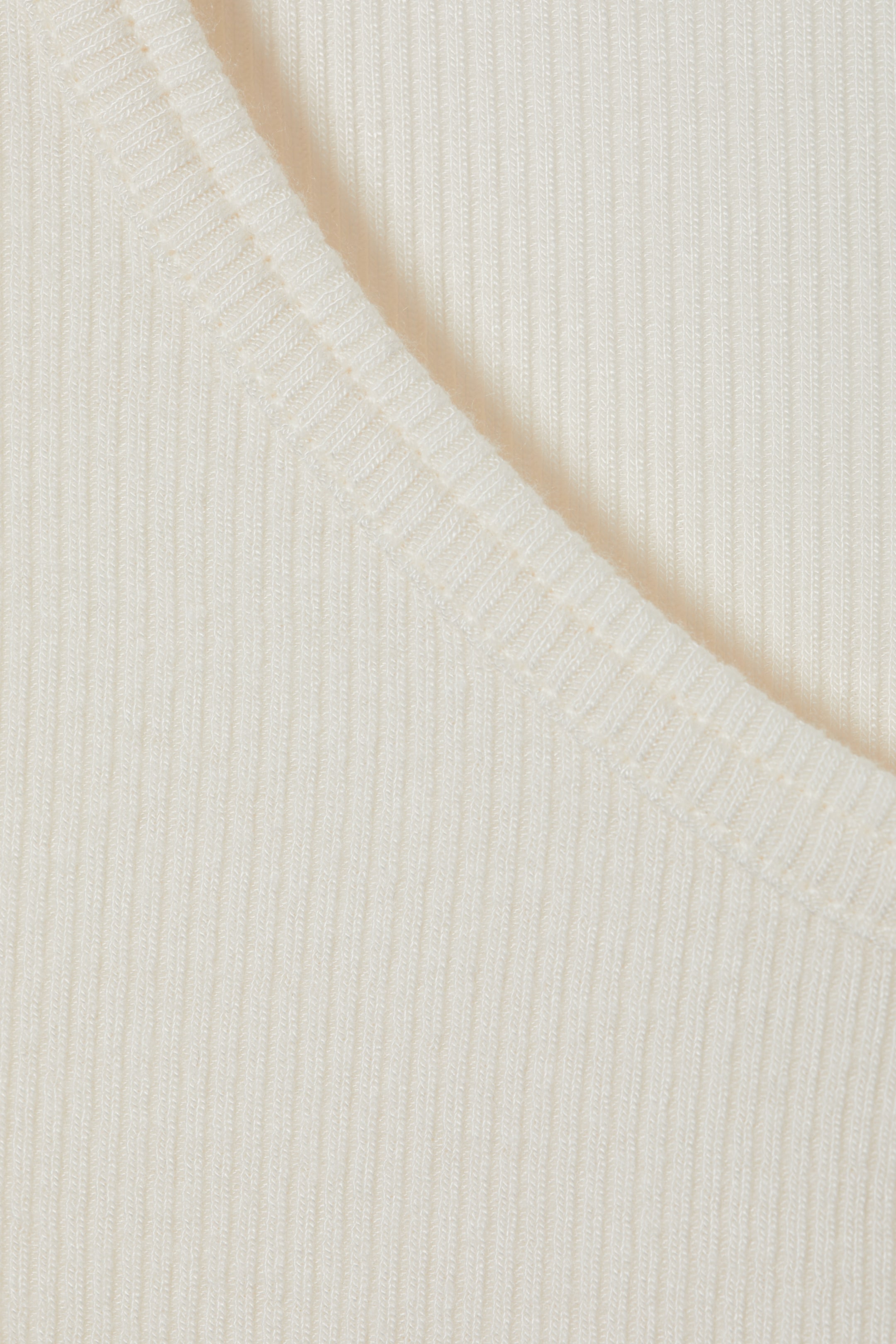 View larger image: Sheer Rib Long Sleeve Henley Top - White - Ladies | H&M GB 2