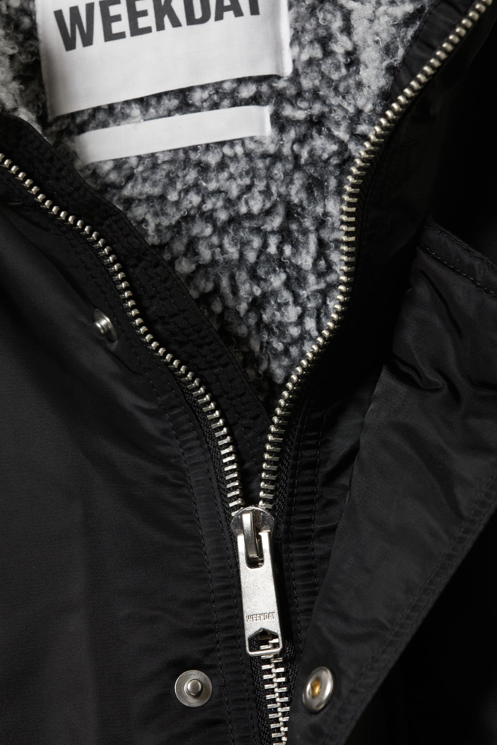 nylon padded parka jacket - Black | Weekday WW