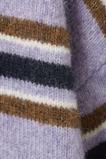 Lila Multi-randig - Ledig Grafisk Stickad Tröja - 1