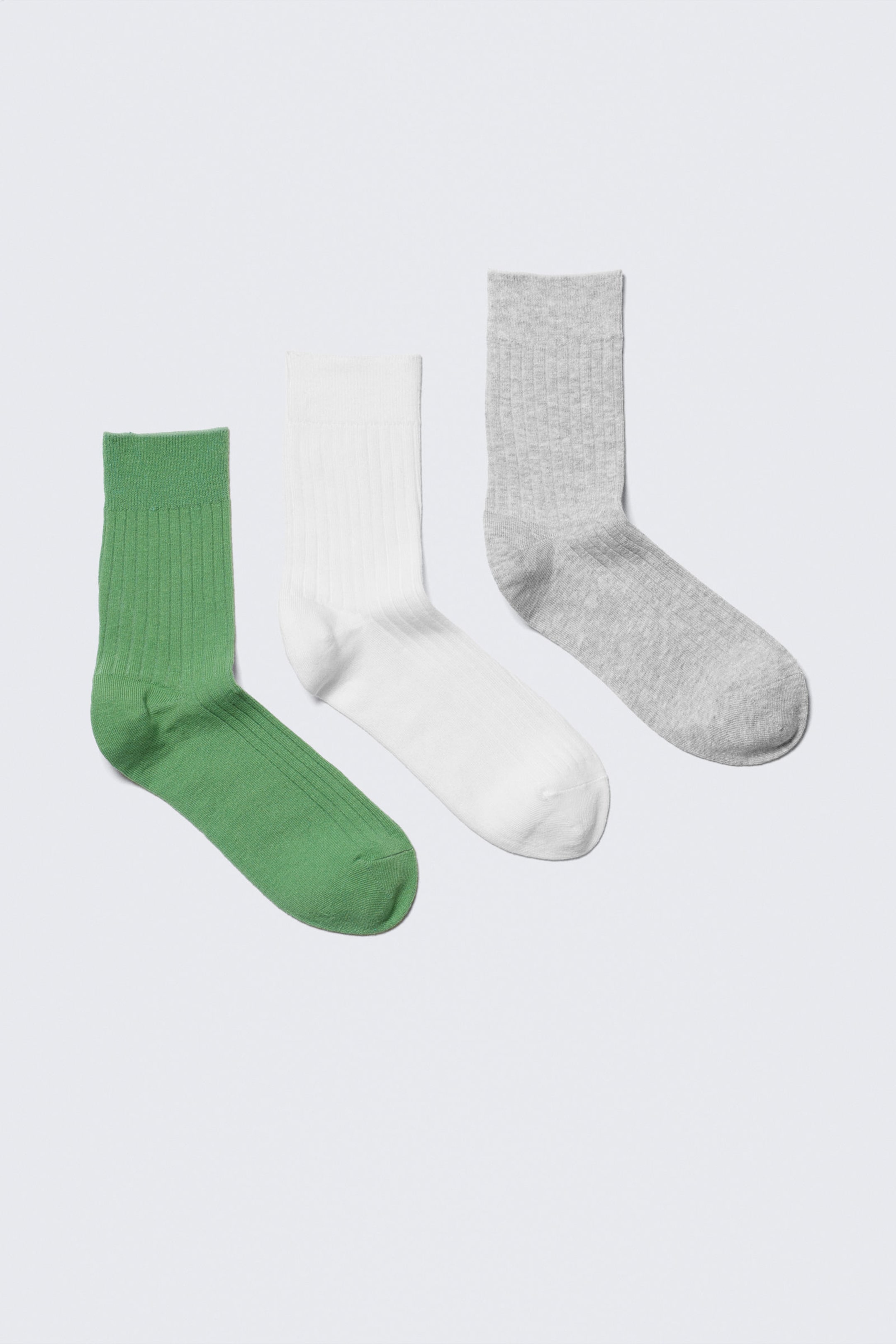 Green/White/Grey - 3-pack Selma Socks