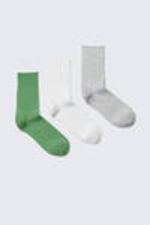 Green/White/Grey - 3-pack Selma Socks - 0
