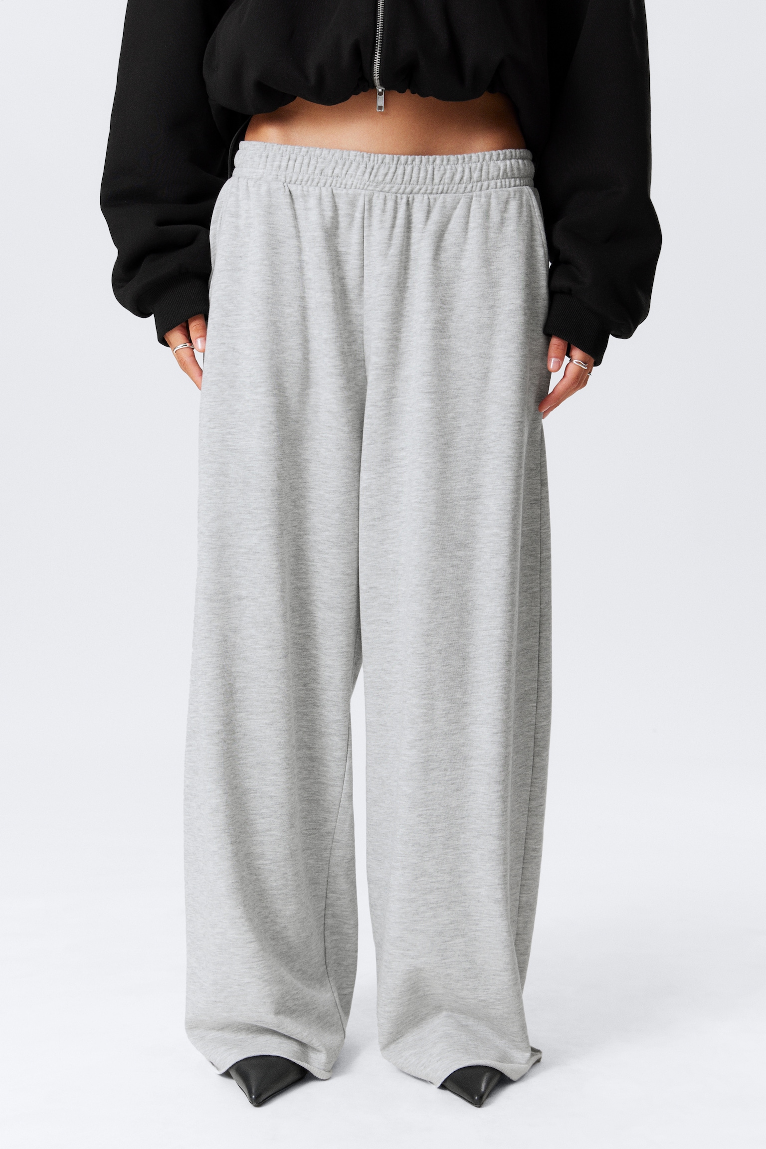 Oversized vida terry-sweatpants - Gråmelerad - 6