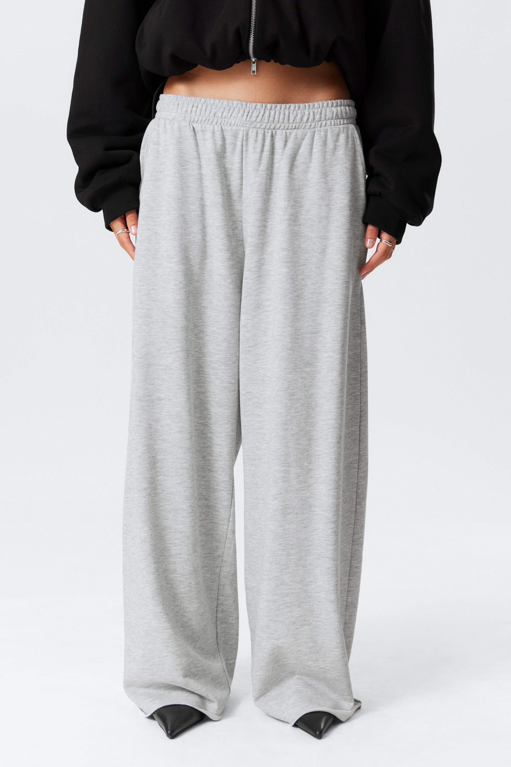 Visualizza immagine più grande: Pantalone sportivo Oversized Wide Leg Terry - Grigio mélange - DONNA | H&M IT 2