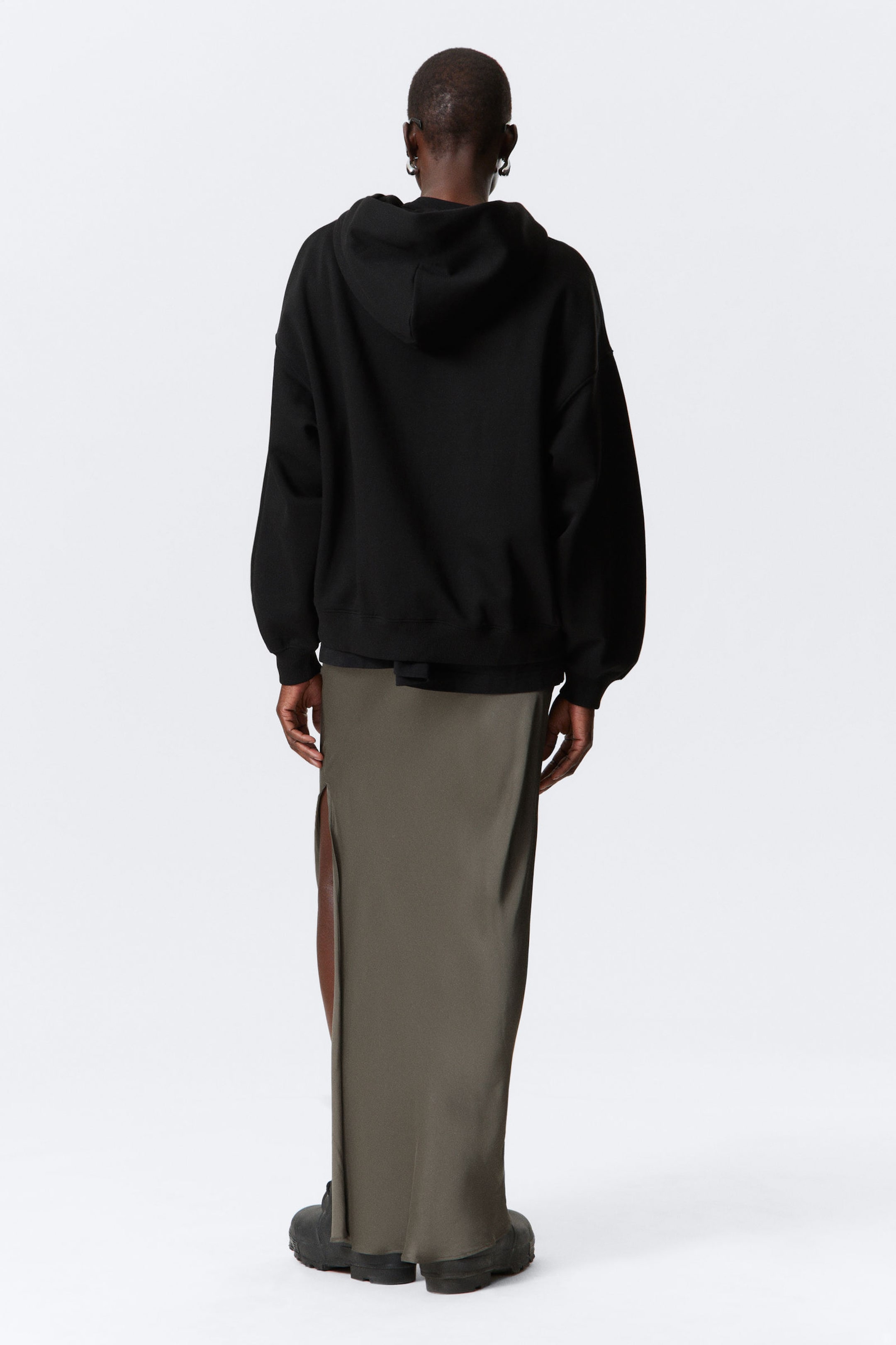 Black - Oversized Heavyweight Zip Hoodie - 2